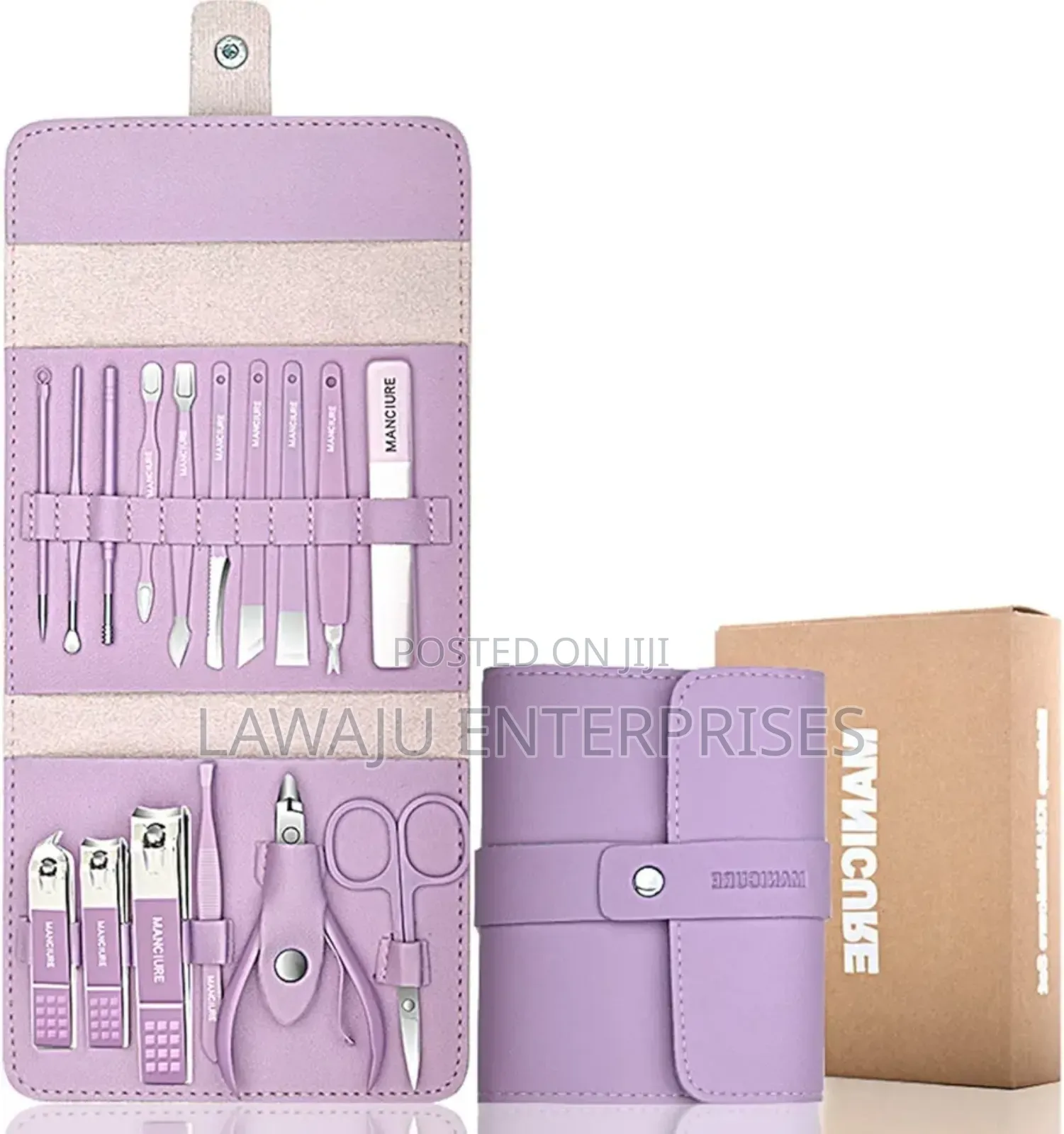 17pcs Manicure Set With Leather Pouch