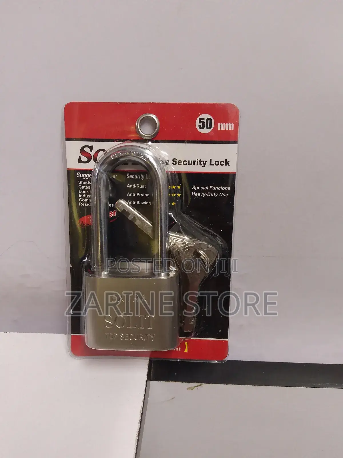 Solit 50mm Padlock Made of Hardened Steel, 4 Keys
