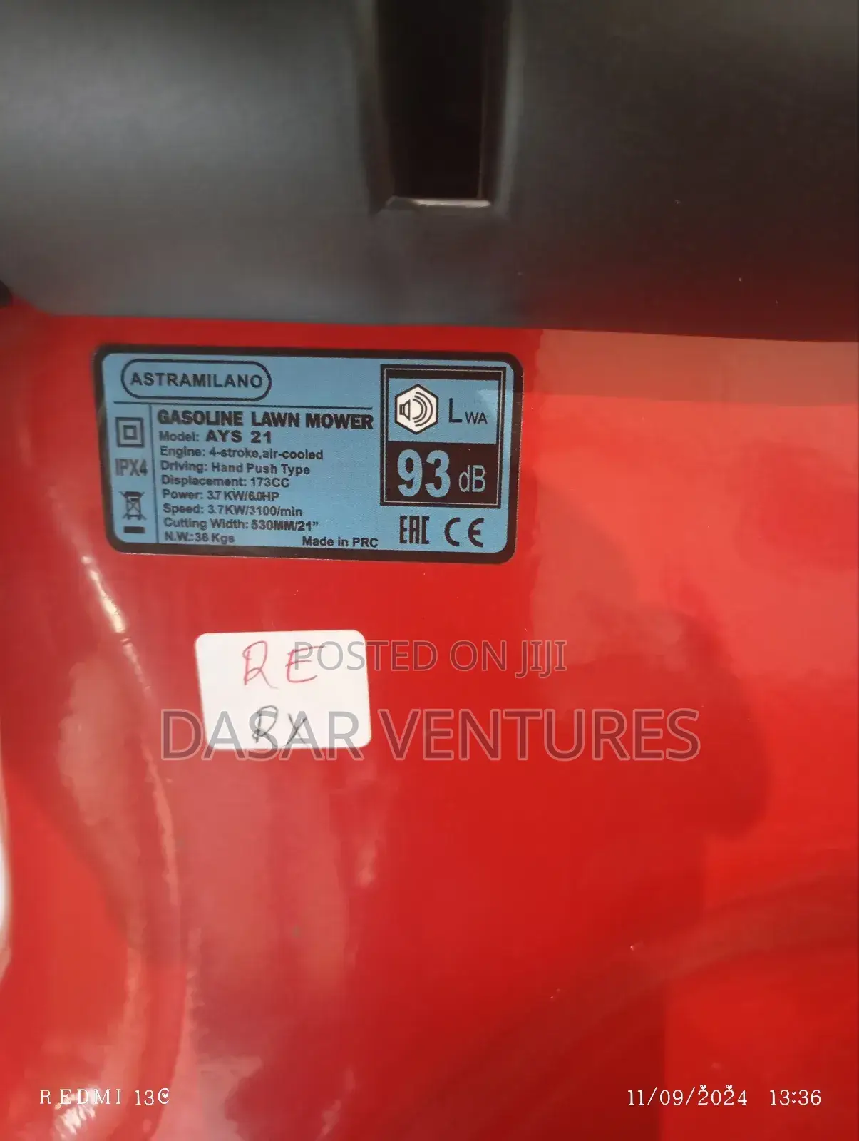 Lawn Mower Astramilano 6hp 173cc