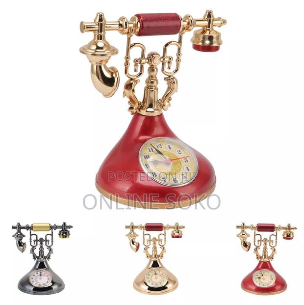 Classic Retro Vintage Decor Telephone Design Alarm Clock