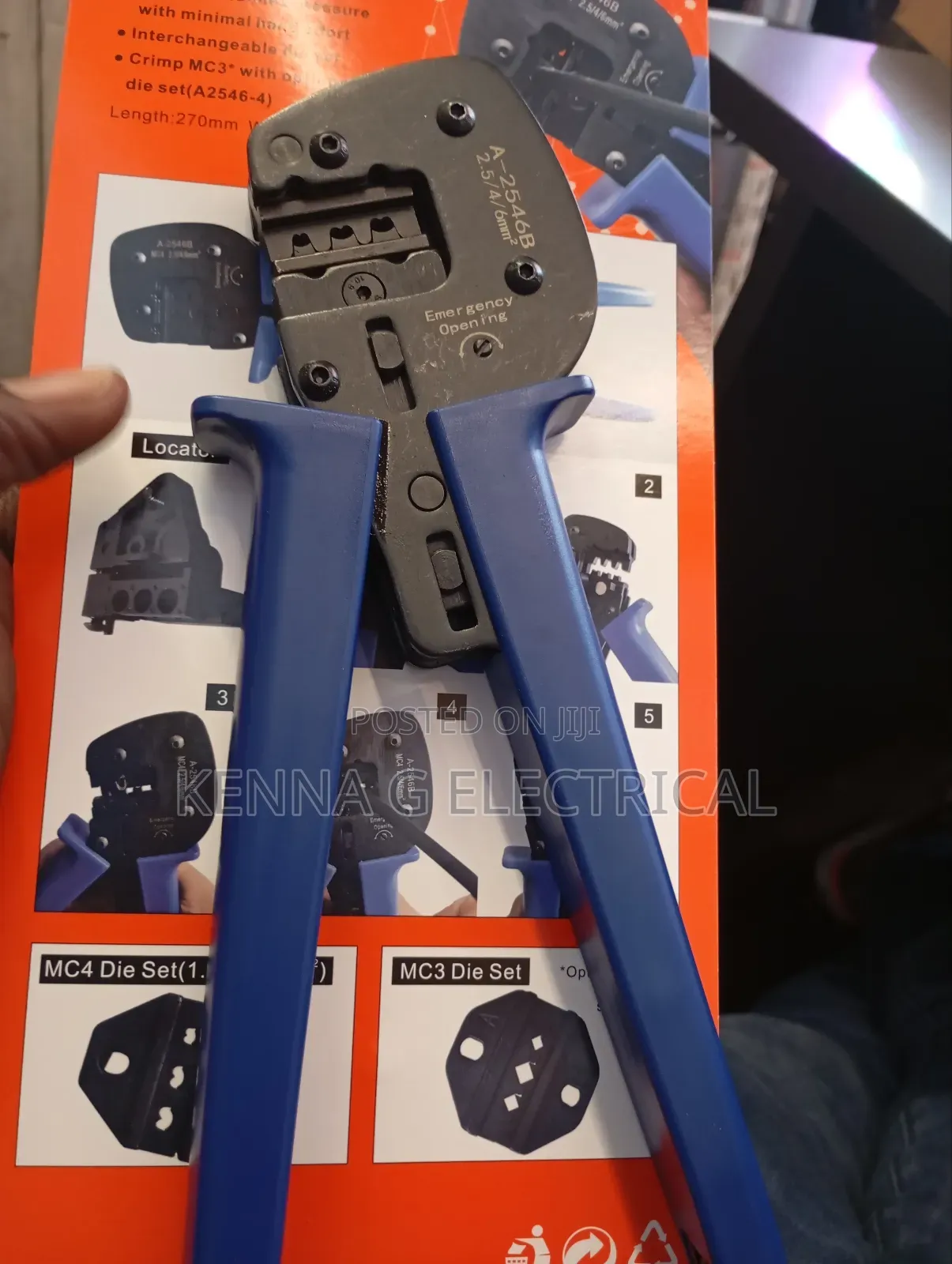 PV Cable Solar Wire Connector Crimping Pliers, 2.5-6mm2