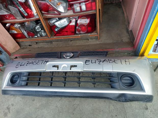 Nissan Wingroad 2014 Silver Front Bumper With Grill Covers - main view