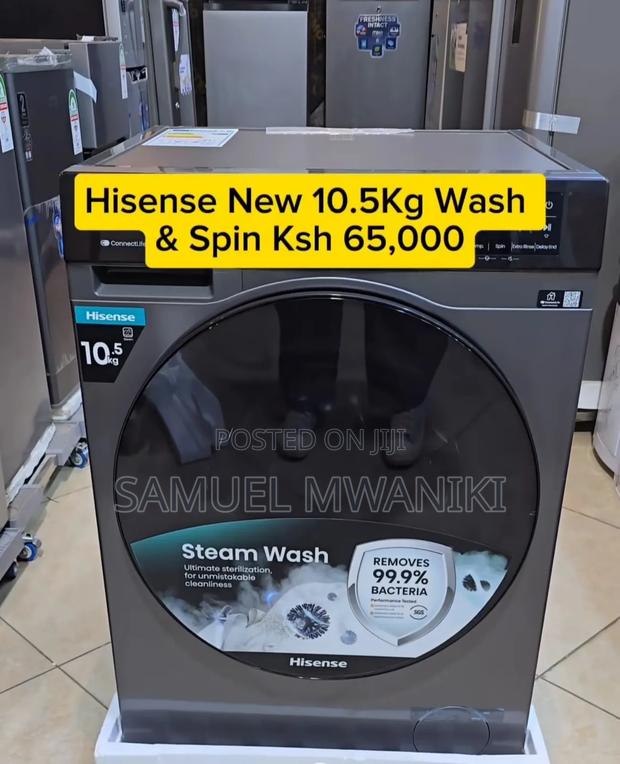 Hisense 10.5kg Automatic Washing Machine Front Load New 2024 - thumbnail 3