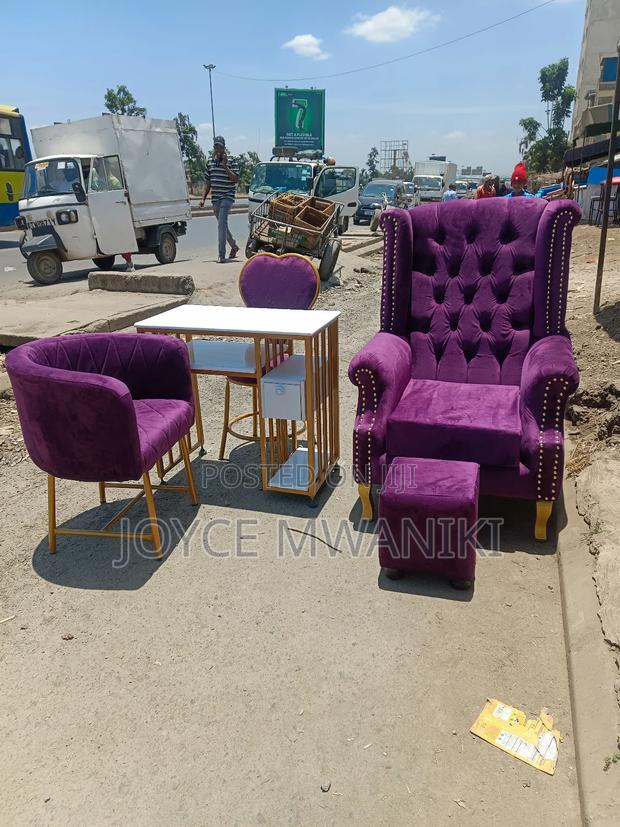 Manicure Set With Marble Table and Pedicure Set, Purple - main view