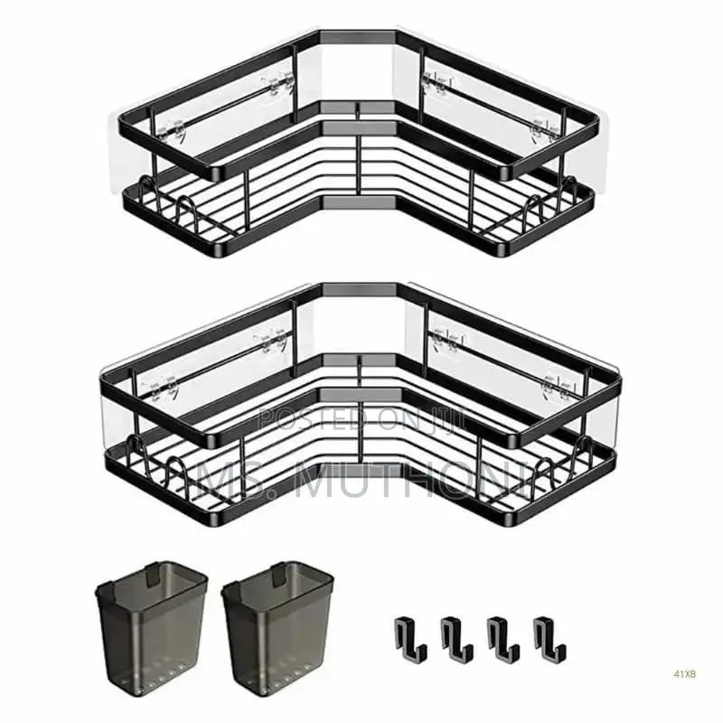 2 PCS Bathroom Shower Caddy With Toothbrush Holder