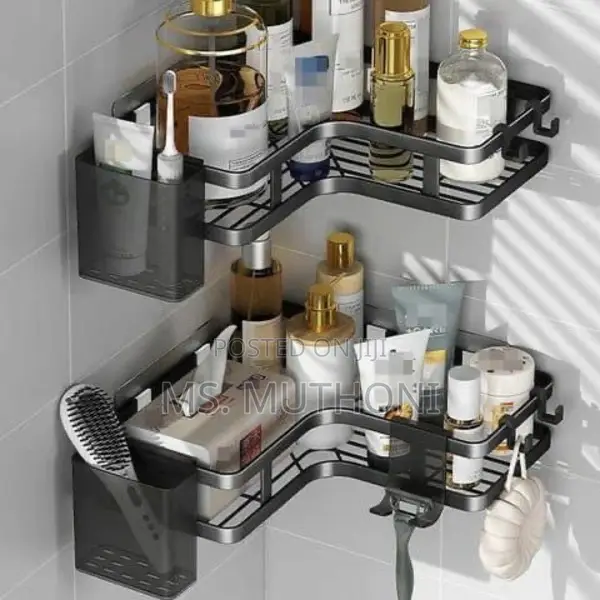 2 PCS Bathroom Shower Caddy With Toothbrush Holder