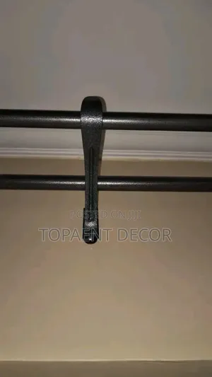 Silver Grey Double Powder Coated Window Curtains Rods