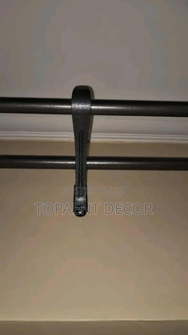 Silver Grey Double Powder Coated Window Curtains Rods