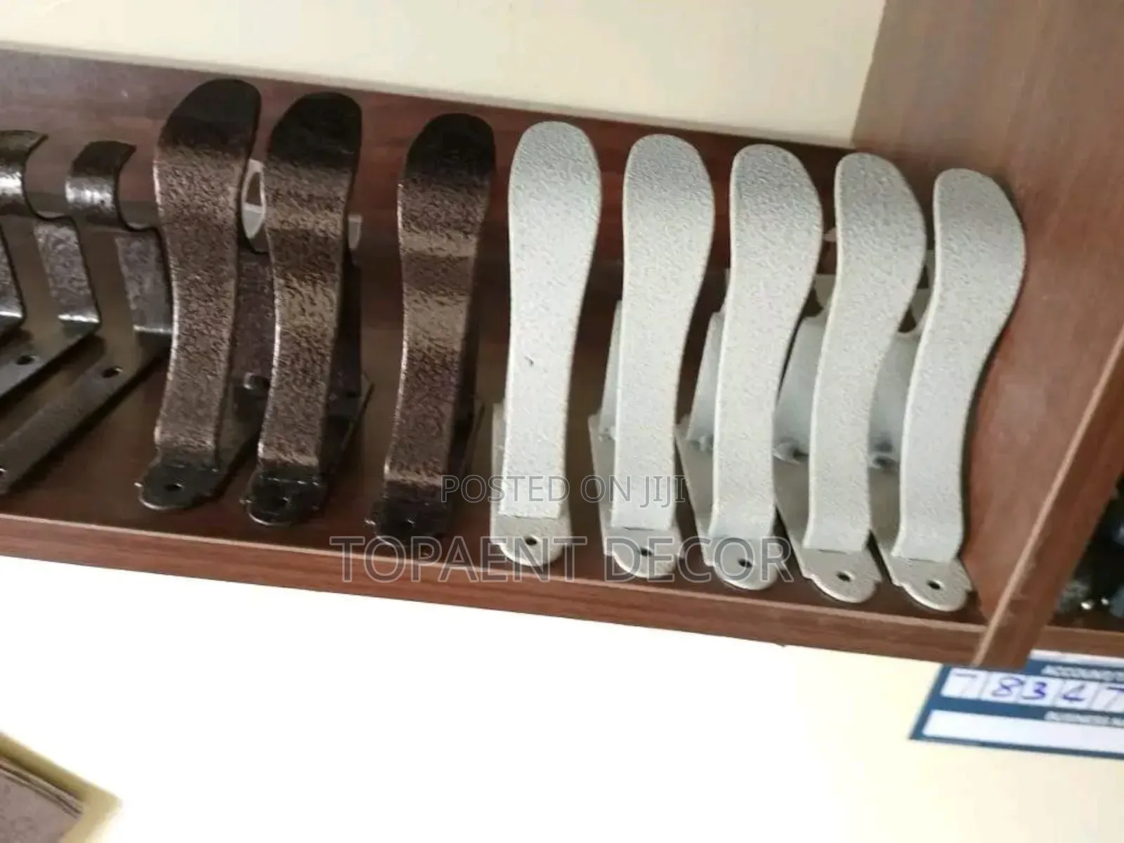 White and Brown Single Curtain Rod Brackets