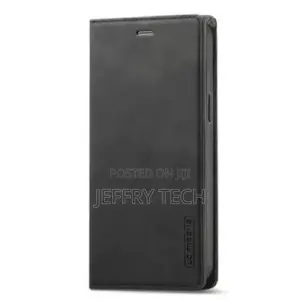 Leather Flip Case for Samsung A04s- Black