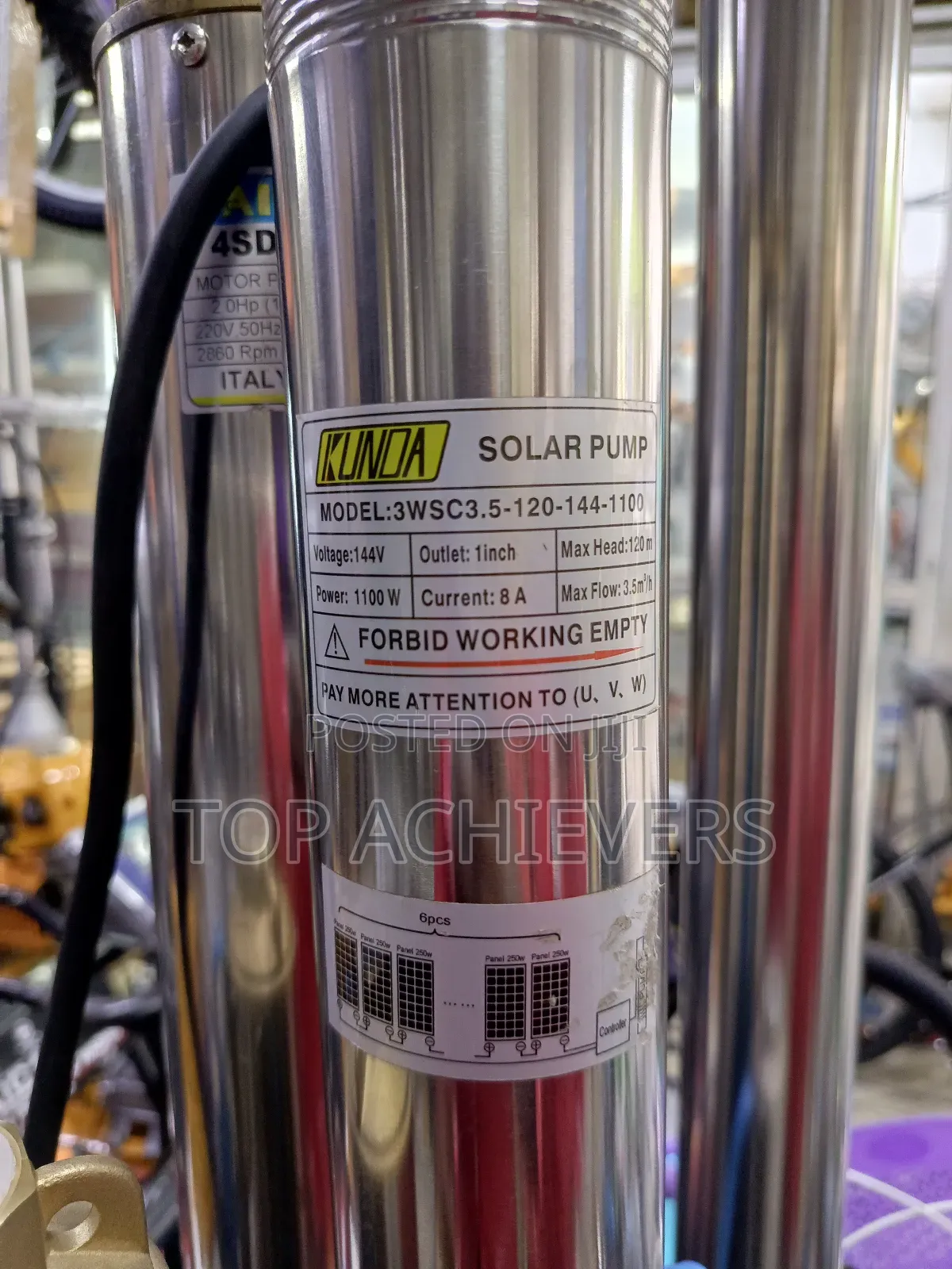 1100W High Lift 120m Submersible Direct Solar Pump With DC