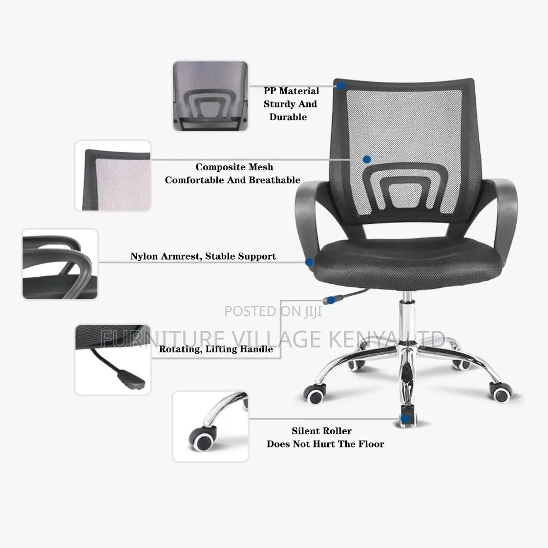 Ergonomic Mesh Office Chair, Breathable Mesh Design