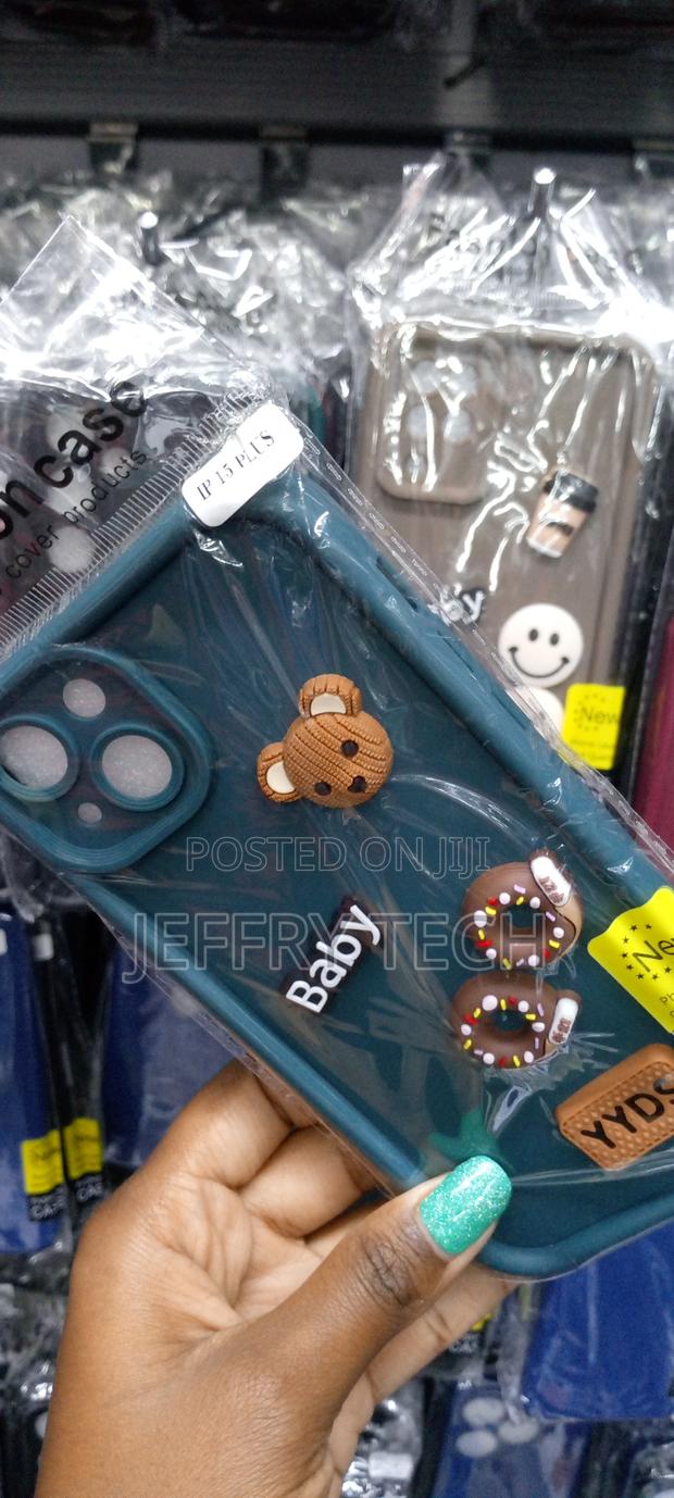 Greencute 3D Bear Coffee Phone Case for iPhone 15 Plus - thumbnail 3