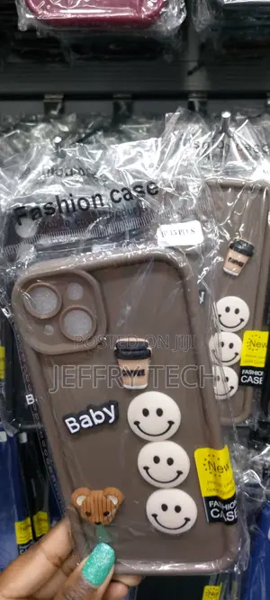 Cute 3D Bear Coffee Milk Candy Phone Case for iPhone 15 Plus