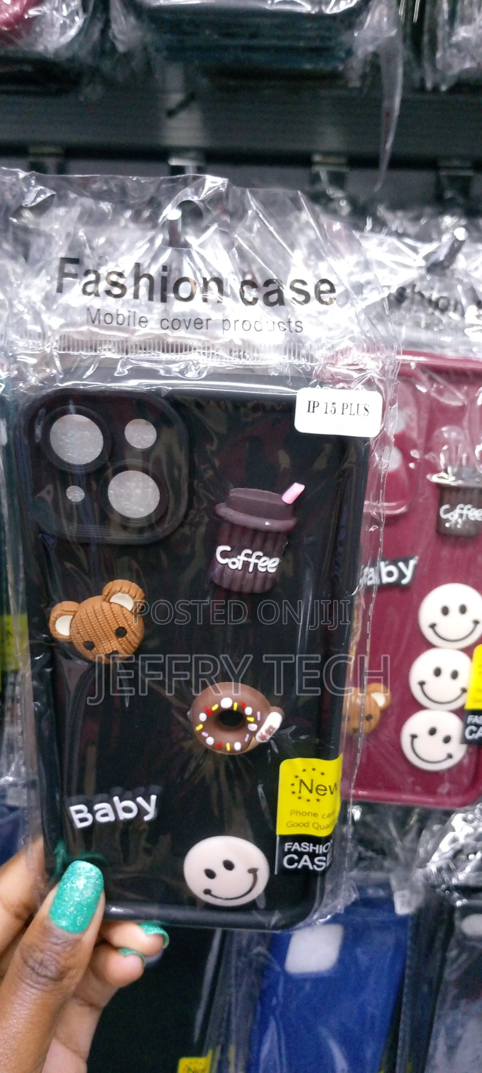 Blackcute 3D Bear Coffee Candy Phone Case for iPhone 15 Plus