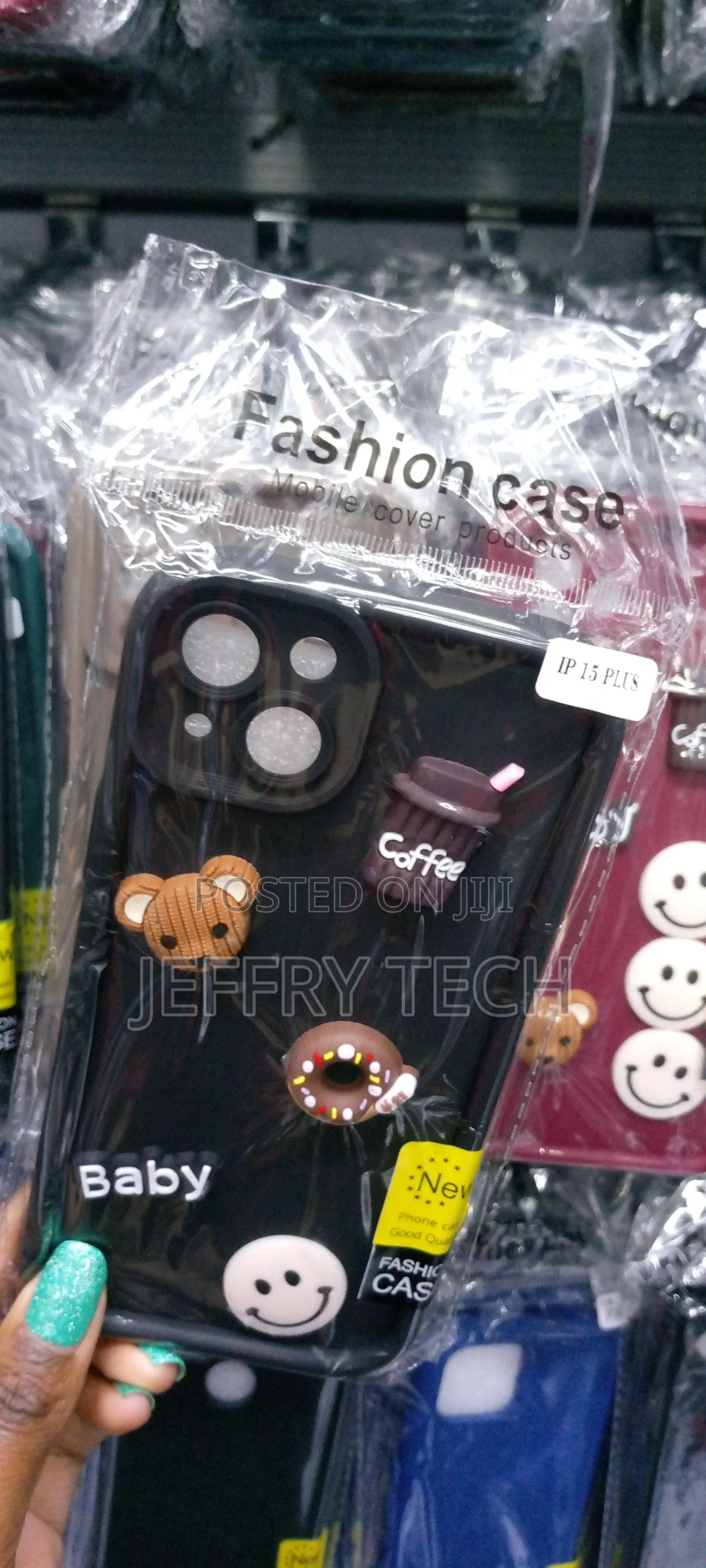 Blackcute 3D Bear Coffee Candy Phone Case for iPhone 15 Plus