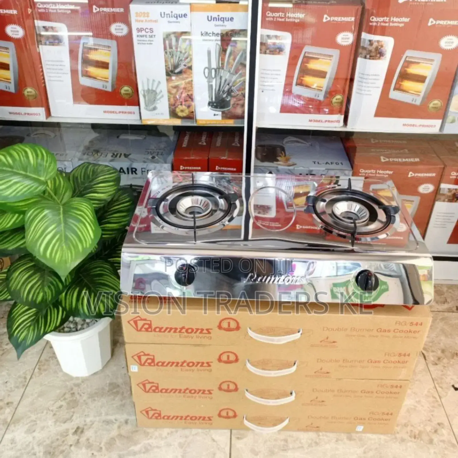 Ramtons RG/544 Stainless Steel Table Top 2 Burner Gas Cooker