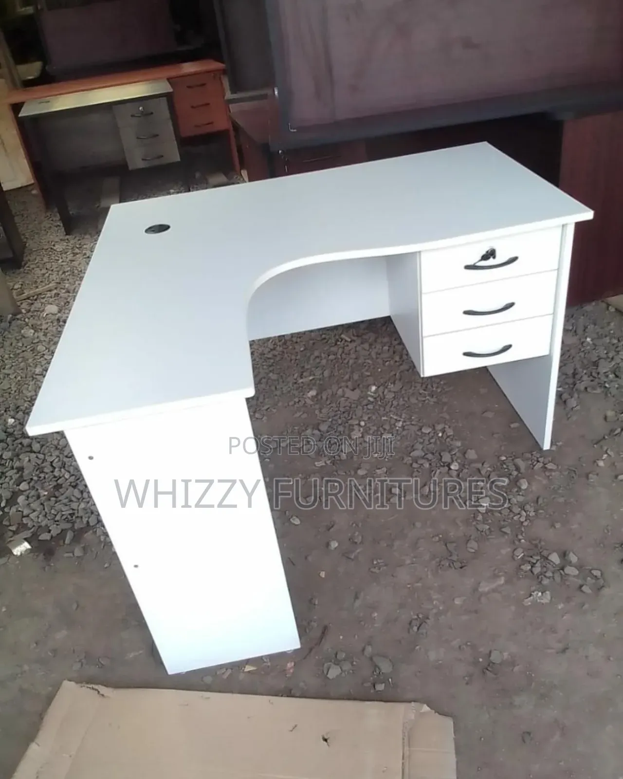 L Shaped Study Desk White