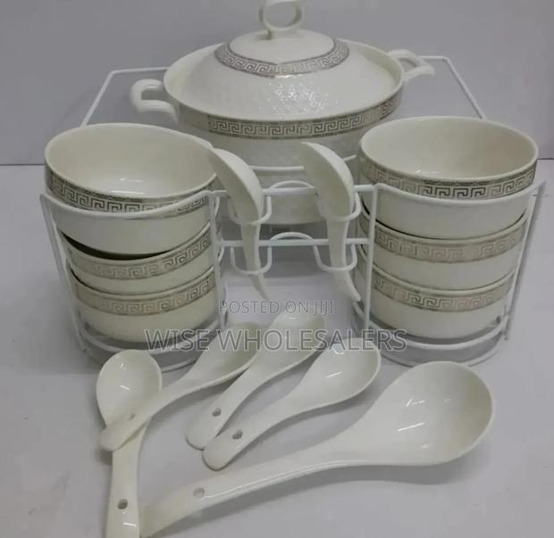 15pcs Soup Ceremic Set White ^ 