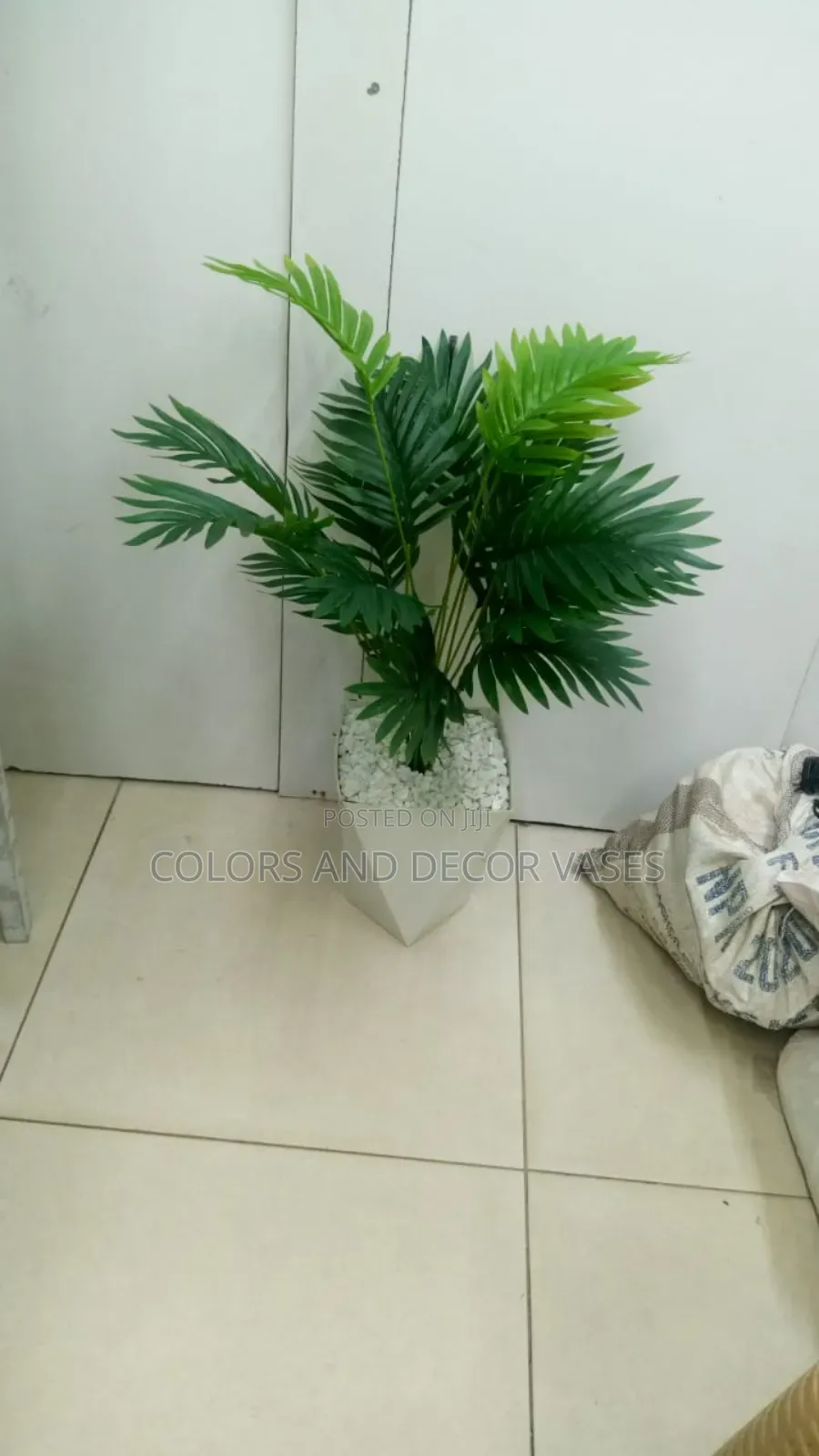 Vase,Palm and Decorative Stones