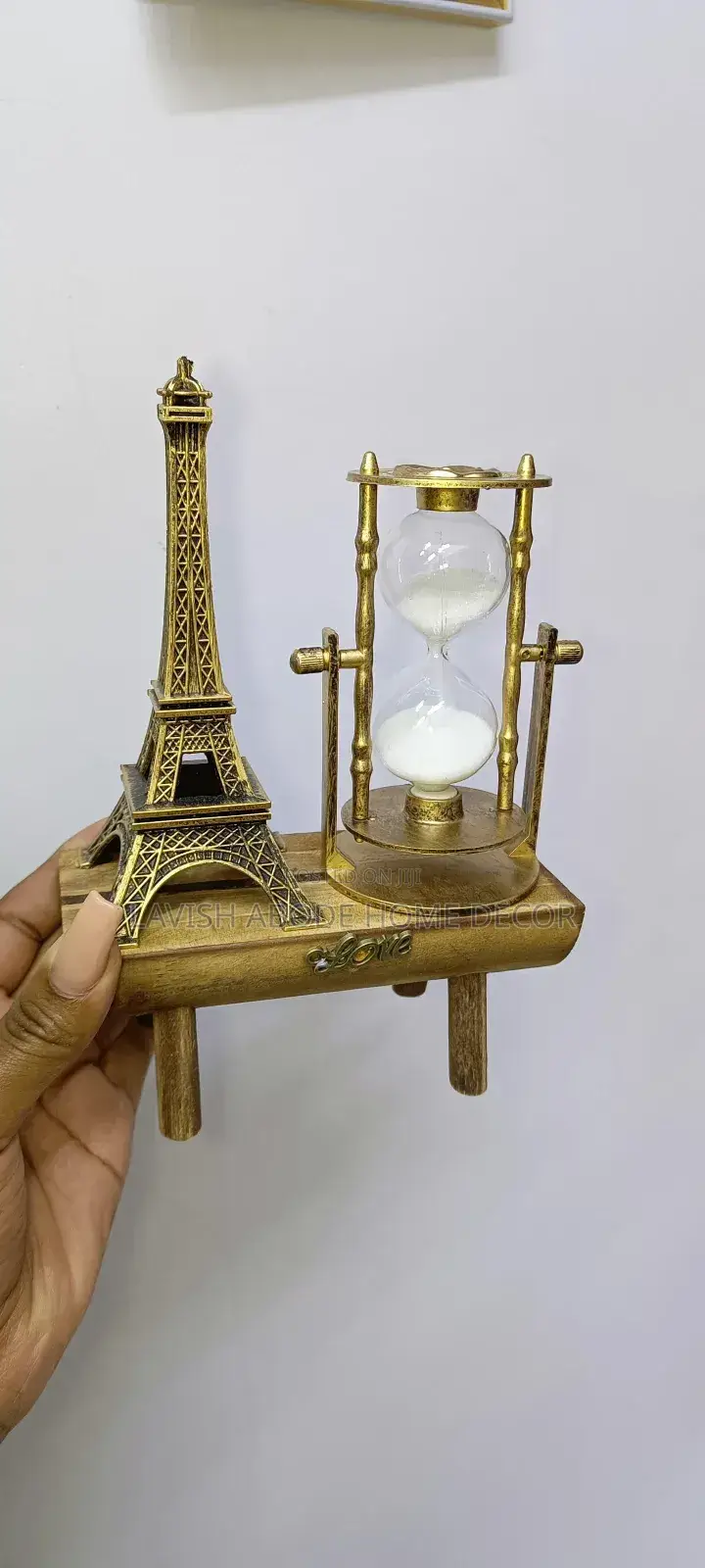 Effiel Tower With Hour Glass Decor - Gift Idea