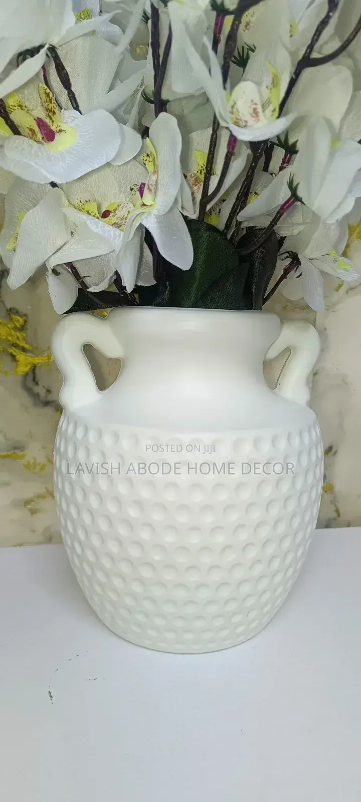 White Pot Shape Flower Vase