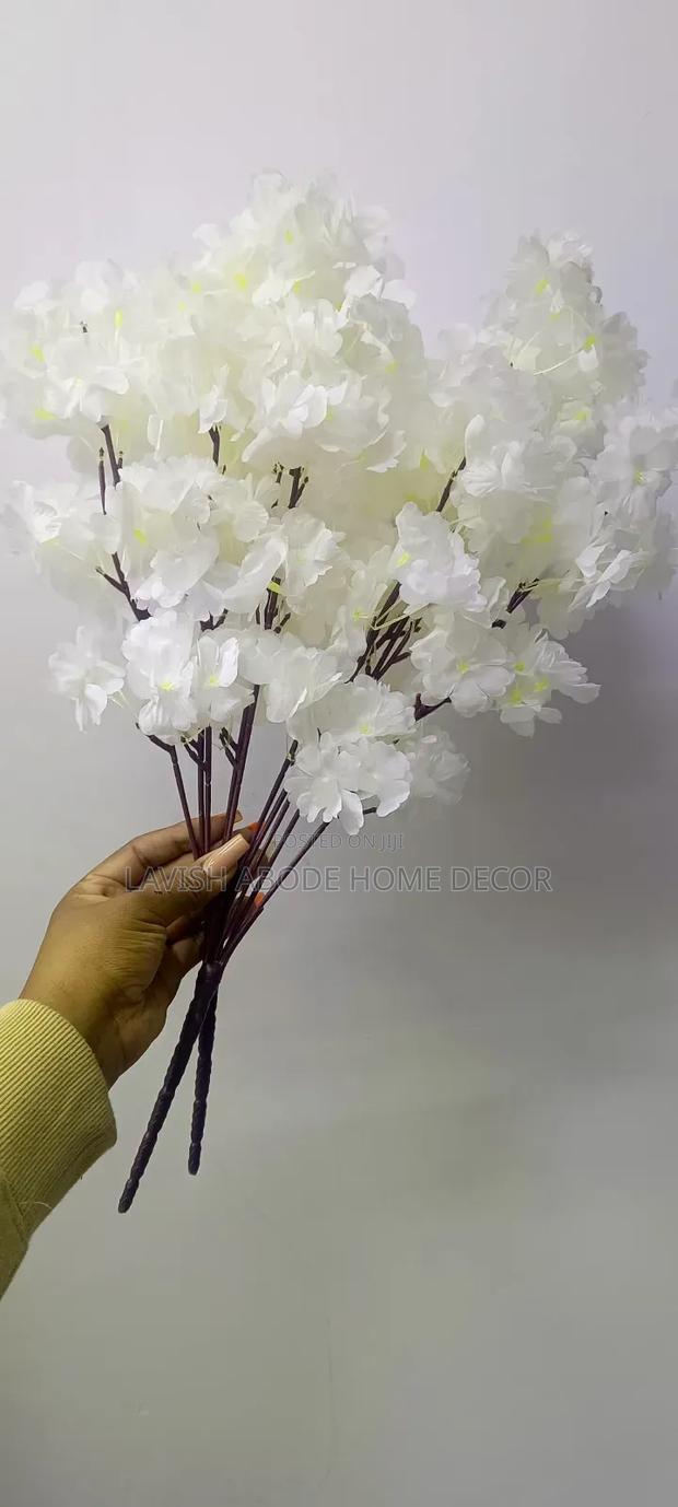 Cherry Blossom Artificial Flowers in White