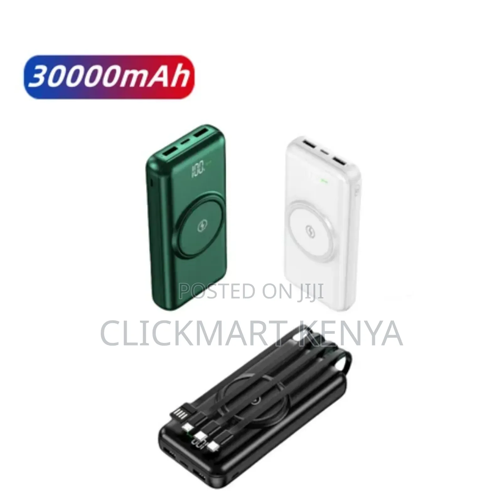 30000mah Wireless Powerbank With Own Inbuilt Charging Cables