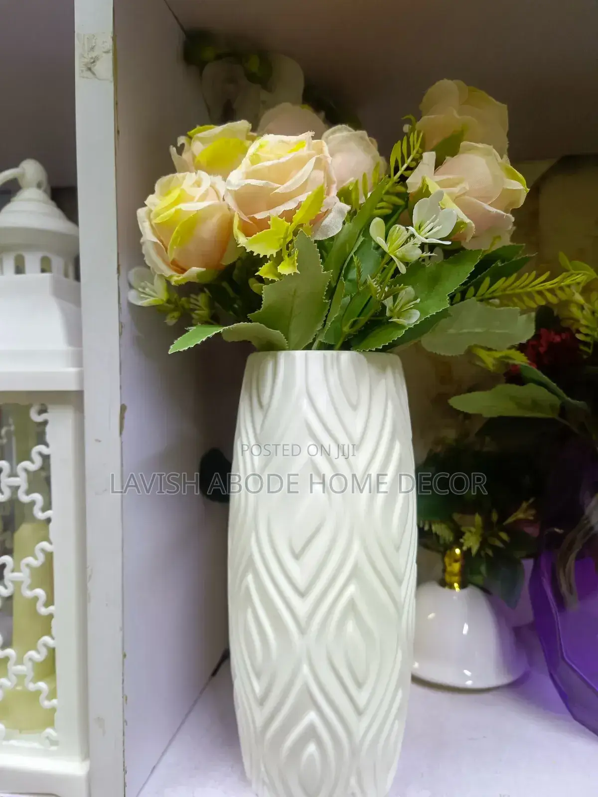 Plastic Flower Vase With Flowers
