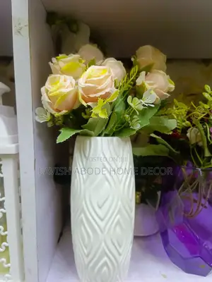 Plastic Flower Vase With Flowers