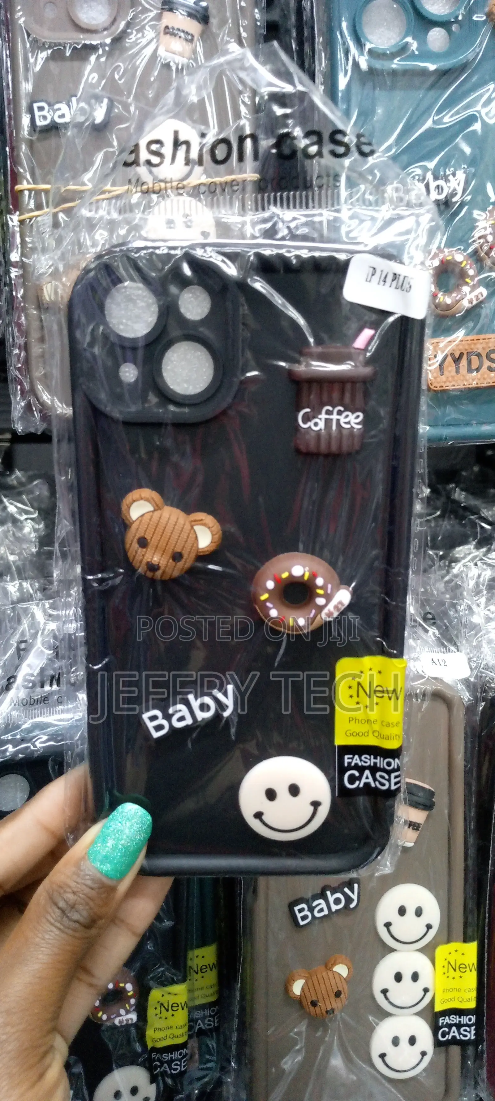 Black3d Cute Cartoon Doll Case Compatible for iPhone 14plus