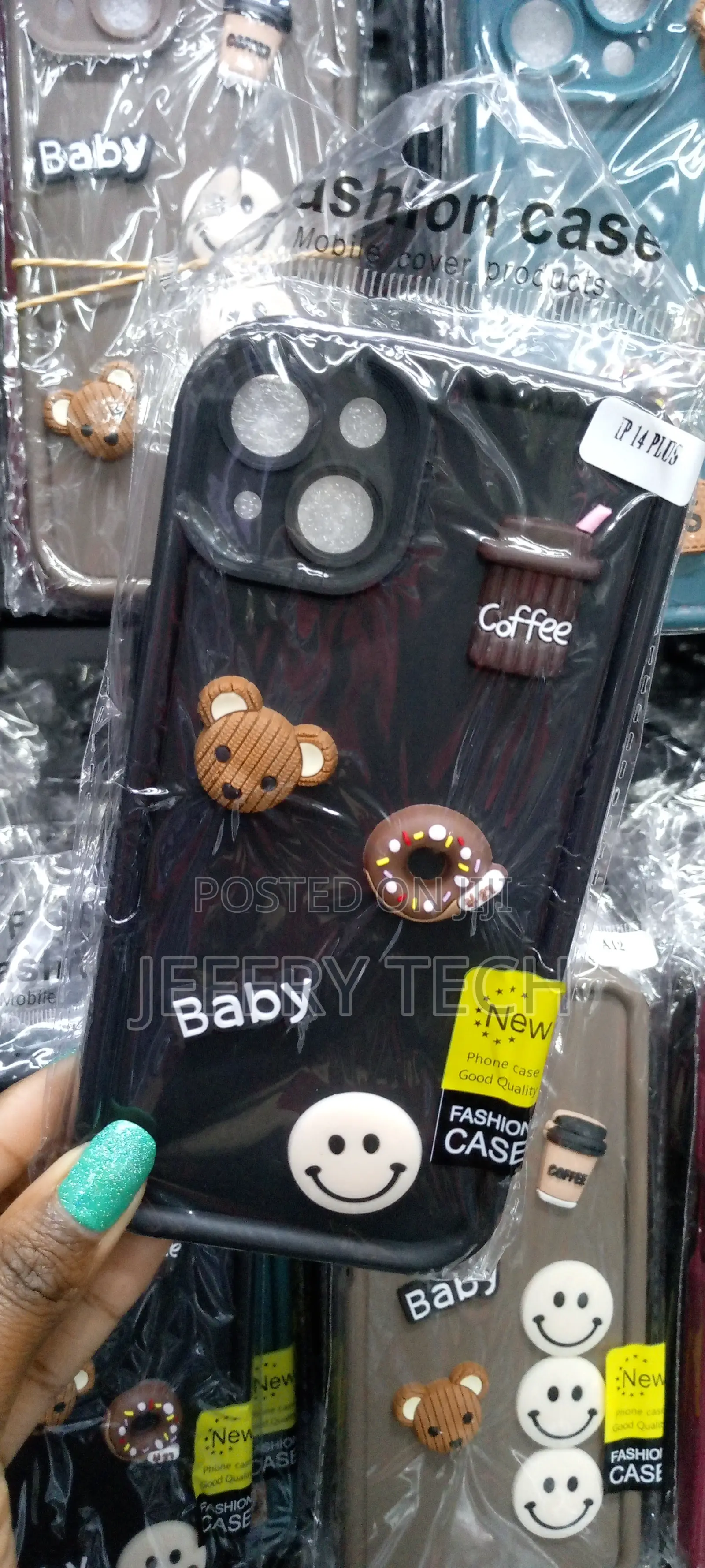 Black3d Cute Cartoon Doll Case Compatible for iPhone 14plus