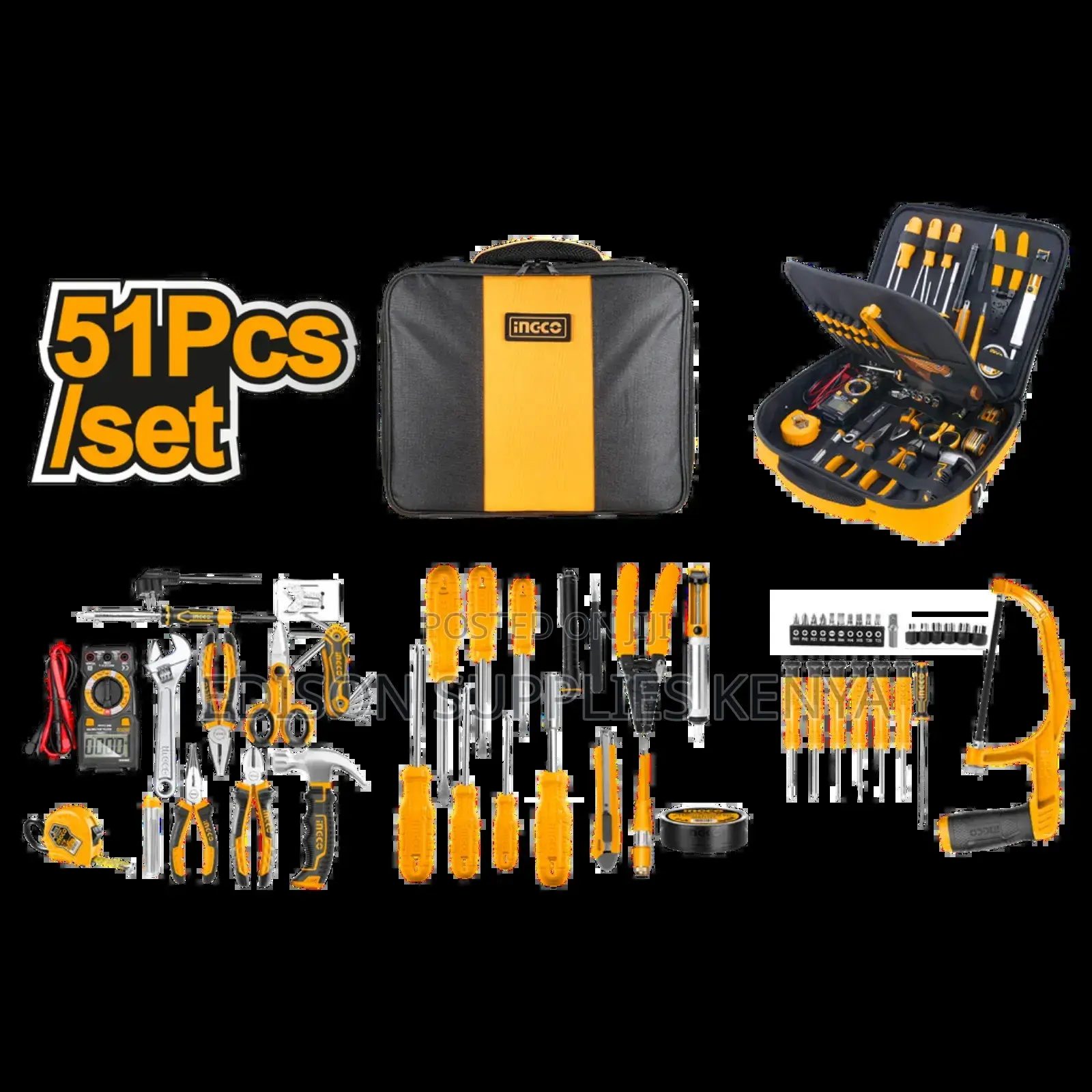 INGCO 51pcs Telecom Tools Set Networking Hand Tools Set