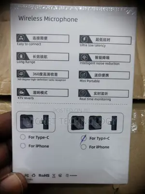 R8 USB C Wireless Lavalier Microphone With Volume Button