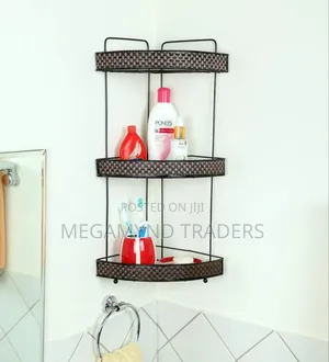 Metallic Corner Shelf/3 Layer Bathroom Organizer