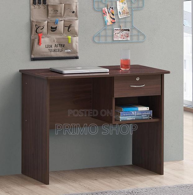 Study Table and Office Desk (Walnut, Matte Finish) - main view