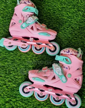Pink Rubber Wheel Skates Shoes(Size 31-38)