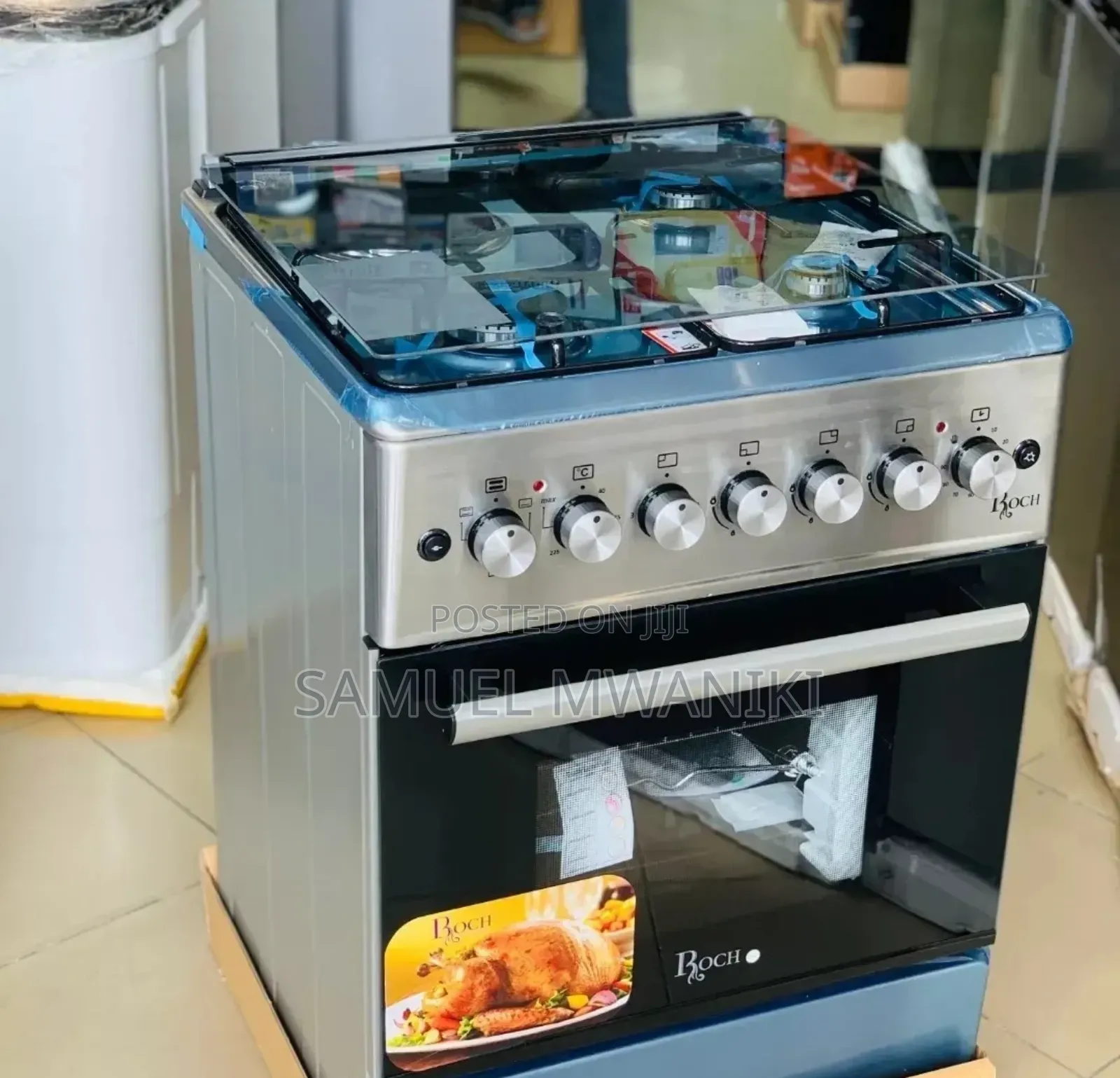 Roch Cooker 3 Gas + 1 Electric With Electric Oven Silver