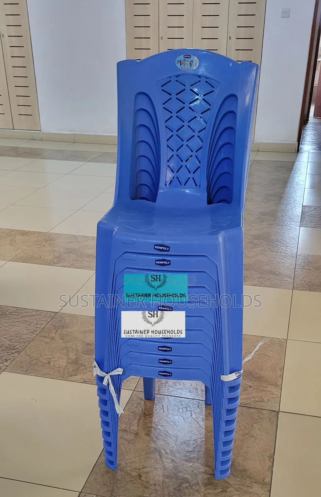 2032 Blue Armless Plastic Chairs