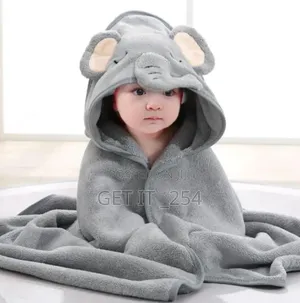 *Animal Print Baby Bath Hooded Towels