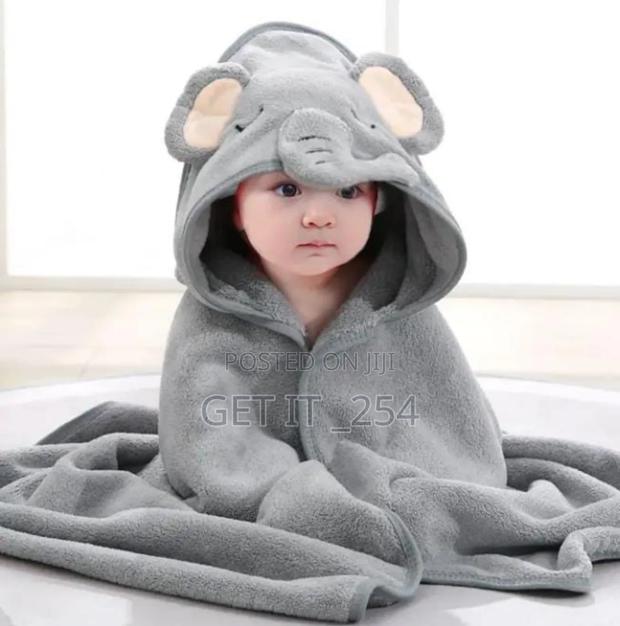 *Animal Print Baby Bath Hooded Towels