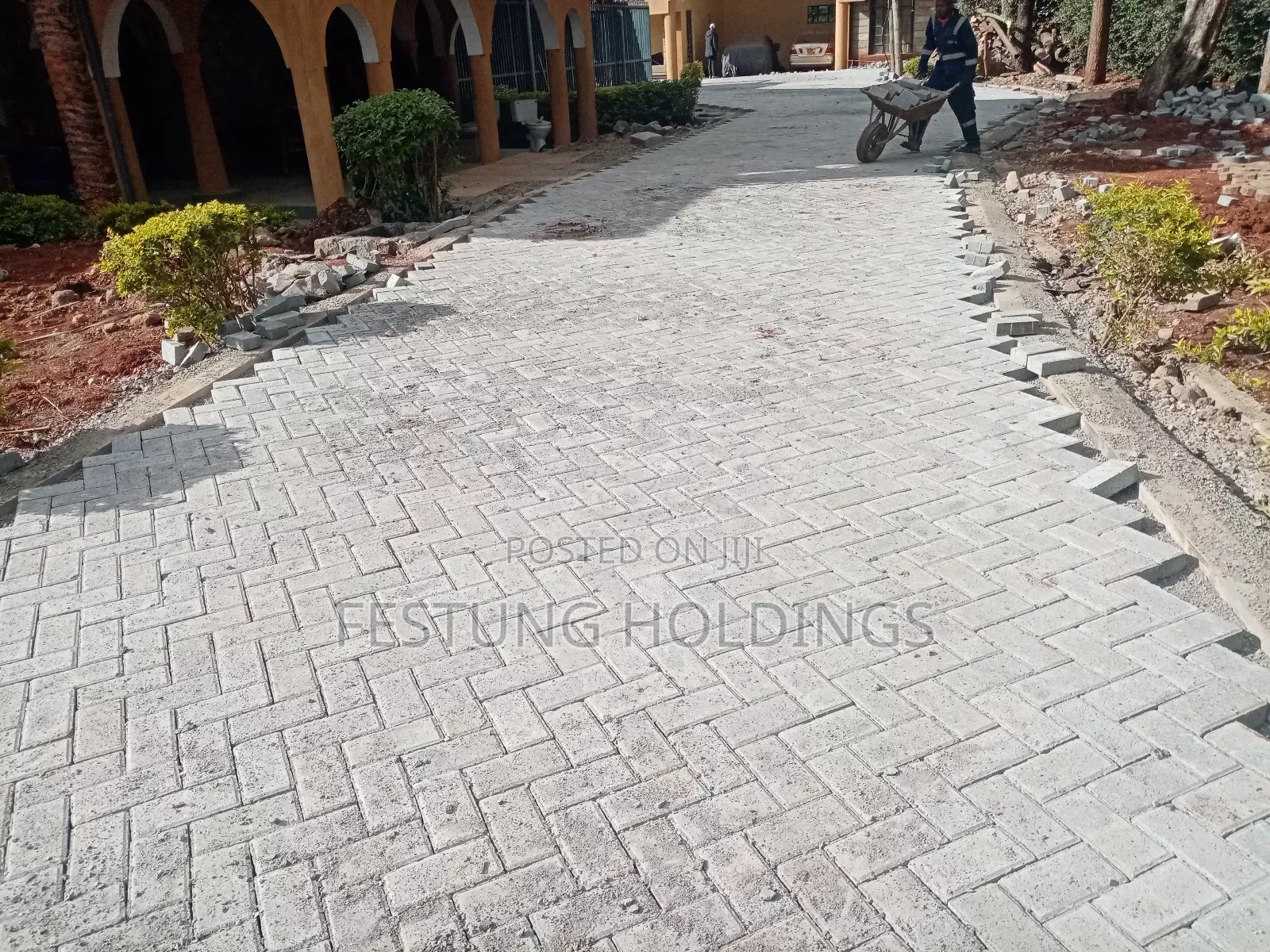 Seamless Cabro Works/Paving Blocks Laying