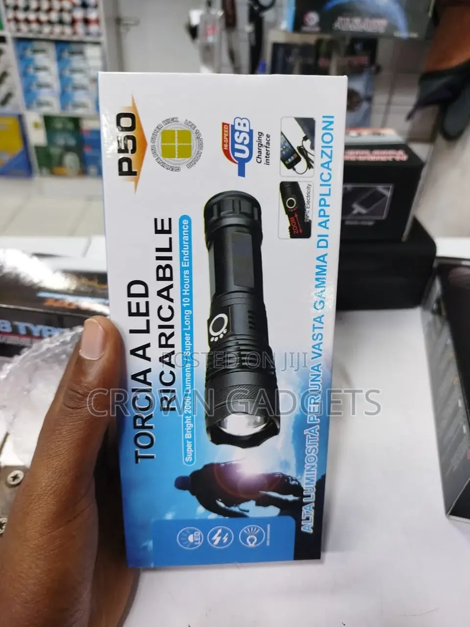 P50 Torch Flashlight, Rechargeable LED Flashlight- Lighting
