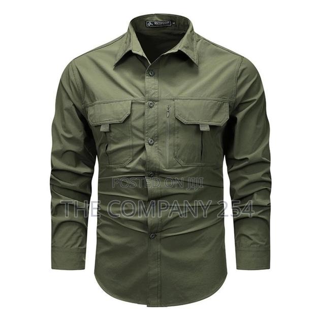Tactical Outdoor Millitary Spandex Khaki Longsleeved Shirts