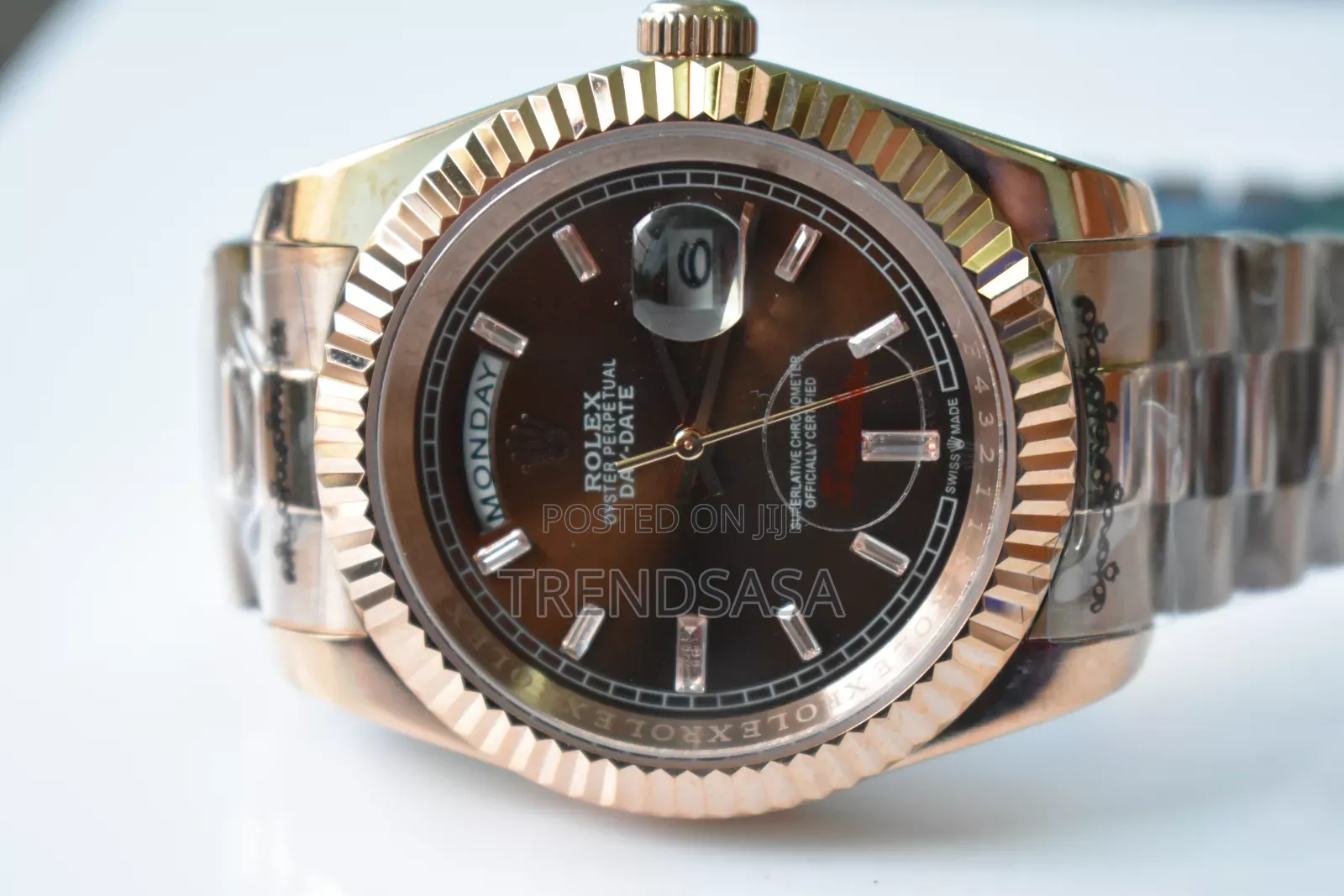 Rolex President Day and Date Rose Gold Chocolate Dial Watch