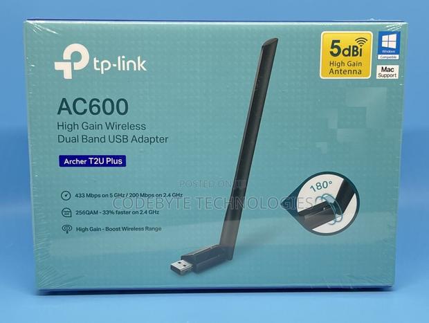 ~Tp-Link Ac600 Wireless Dual Band Usb Adapter-Tl-Archer~ T2u Plus - main view