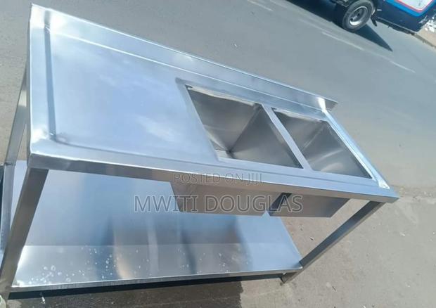 Double Bowl Sink With Undershelf