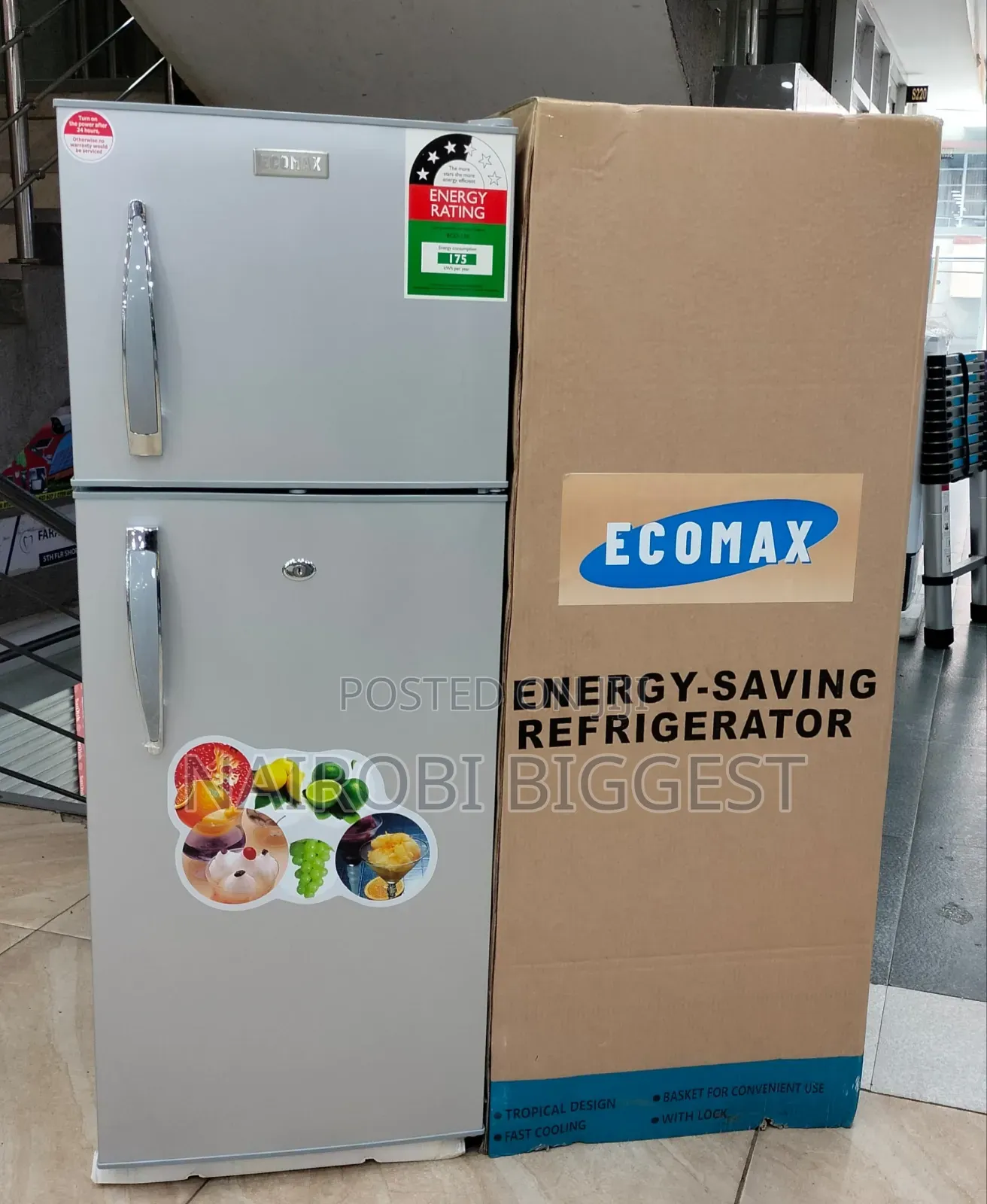 Ecomax 138l Double Door Silver Refrigerator