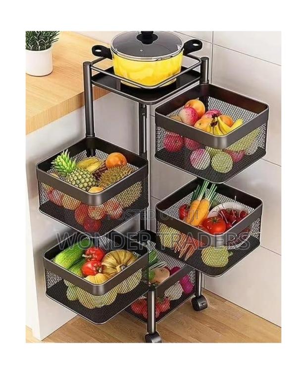 Rotating Multifunctional Storage Rack With Wheels - main view