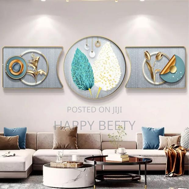3pcs Crystal Porcelain Decorative Painting